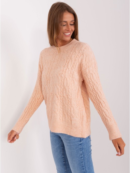 Sweter-AT-SW-2335.27-brzoskwiniowy