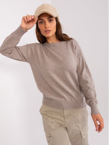 Sweter-AT-SW-2325.95P-ciemny bezowy 2