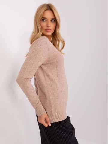 Sweter-AT-SW-232901.25X-ciemny bezowy 2