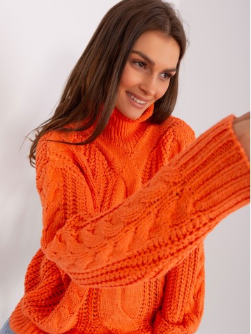 Sweter-AT-SW-2350.91P-pomarańczowy 2