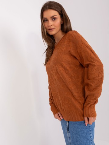 Sweter-AT-SW-2231A.00P-jasny brązowy 2