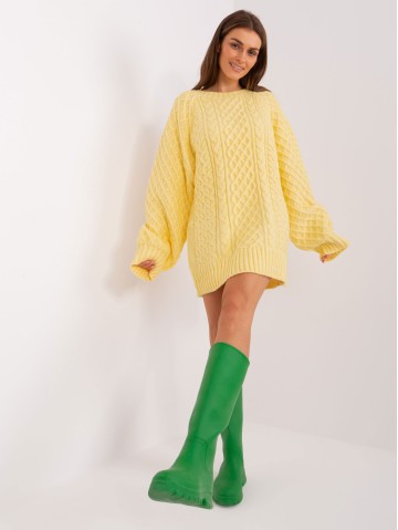 Sweter-AT-SW-2367-2.64P-jasny żółty 2