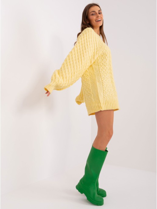 Sweter-AT-SW-2367-2.64P-jasny żółty