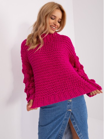 Sweter-AT-SW-2382.97P-fuksjowy 2