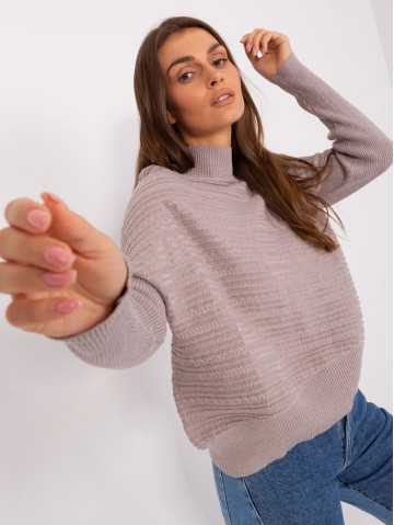 Sweter-AT-SW-2368.36X-ciemny bezowy