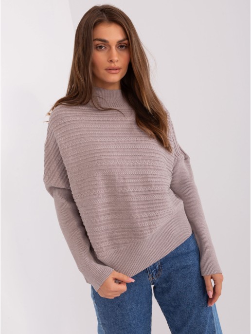 Megztinis-AT-SW-2368.36X-tamsiai smėlio spalvos