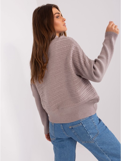 Megztinis-AT-SW-2368.36X-tamsiai smėlio spalvos