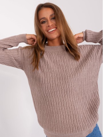 Sweter-AT-SW-2338.14P-ciemny bezowy 2