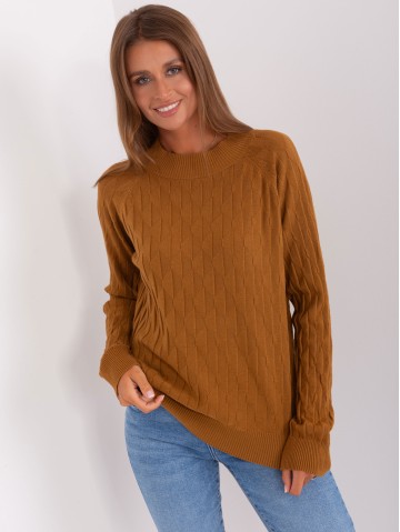 Sweter-AT-SW-2326.37X-jasny brązowy 2