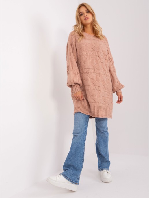 Sweter-AT-SW-2367.76P-ciemny różowy