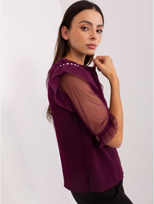Bluzka-LK-BZ-506682.26P-ciemny fioletowy Bluzka-LK-BZ-506682.26P-ciemny fioletowy