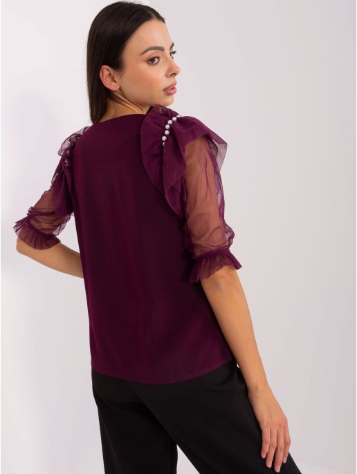 Bluzka-LK-BZ-506682.26P-ciemny fioletowy Bluzka-LK-BZ-506682.26P-ciemny fioletowy