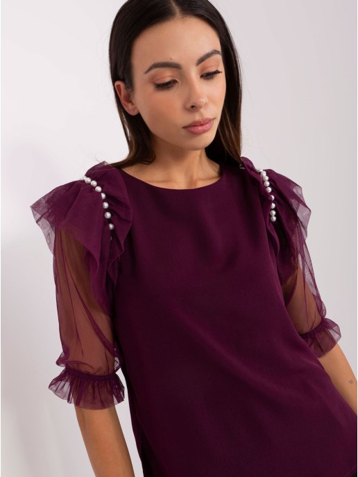 Bluzka-LK-BZ-506682.26P-ciemny fioletowy Bluzka-LK-BZ-506682.26P-ciemny fioletowy