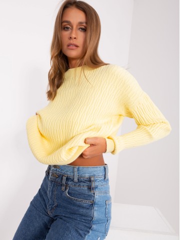 Sweter-AT-SW-2338.14P-jasny żółty 2
