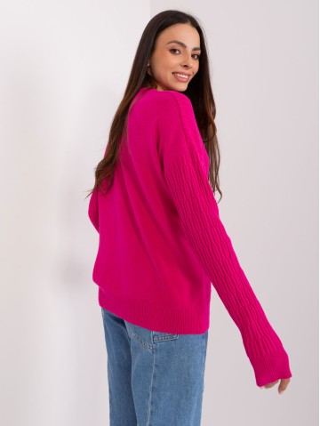 Sweter-AT-SW-2338.14P-fuksjowy 2
