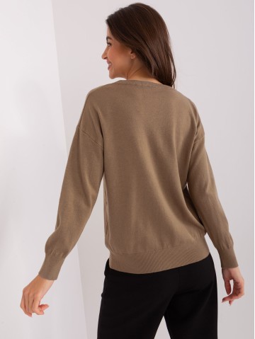 Sweter-AT-SW-2325.95P-ciemny bezowy 2