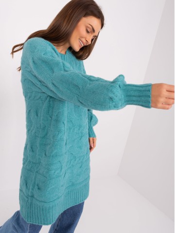Sweter-AT-SW-2367.76P-turkusowy 2