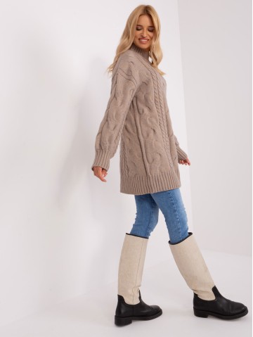 Sweter-AT-SW-2367-1.35P-ciemny bezowy 2