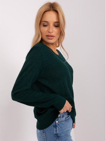 Sweter-AT-SW-2231A.00P-ciemny zielony 2