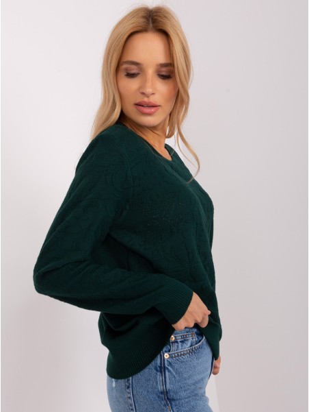 Sweter-AT-SW-2231A.00P-ciemny zielony