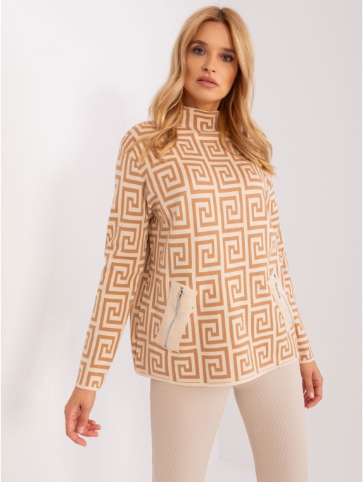 Sweter-AT-SW-2341.00P-camelowy