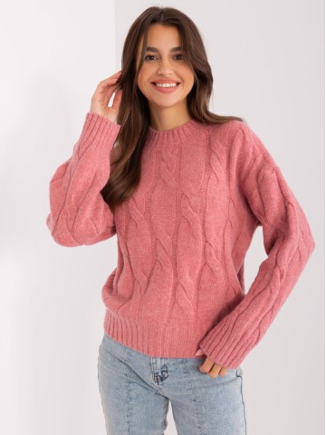 Sweter-AT-SW-0146.10P-różowy 2