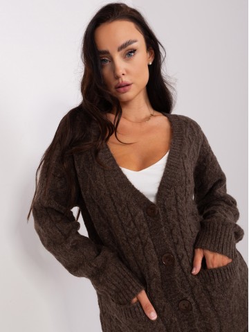 Sweter-AT-SW-2358.31-brązowy 2