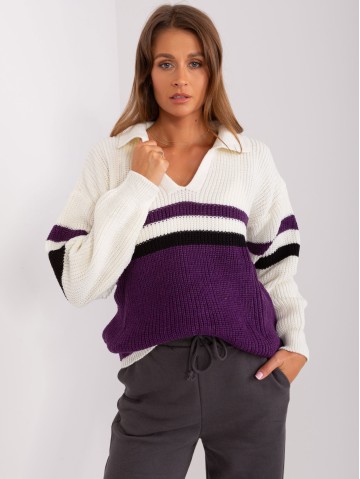 Sweter-BA-SW-8054.91P-ciemny fioletowy 2