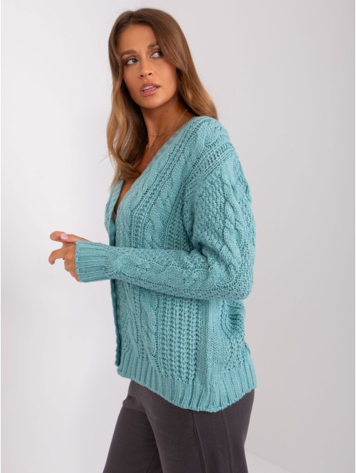 Sweter-BA-SW-8016.48P-mietowy Sweter-BA-SW-8016.48P-mietowy