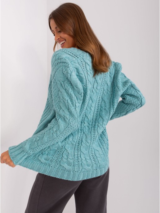 Sweter-BA-SW-8016.48P-mietowy Sweter-BA-SW-8016.48P-mietowy