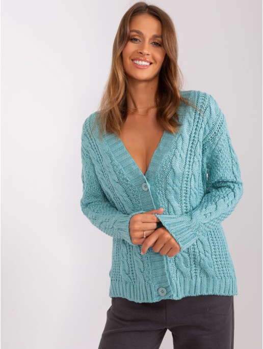 Sweter-BA-SW-8016.48P-mietowy Sweter-BA-SW-8016.48P-mietowy