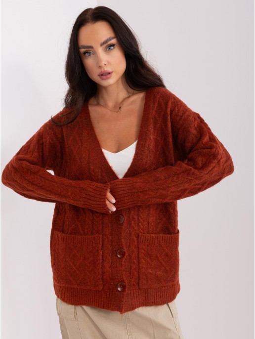 Sweter-AT-SW-2358.31-ciemny pomarańczowy Sweter-AT-SW-2358.31-ciemny pomarańczowy
