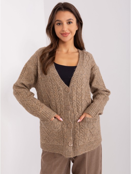 Sweter-AT-SW-2358.31-ciemny bezowy Sweter-AT-SW-2358.31-ciemny bezowy