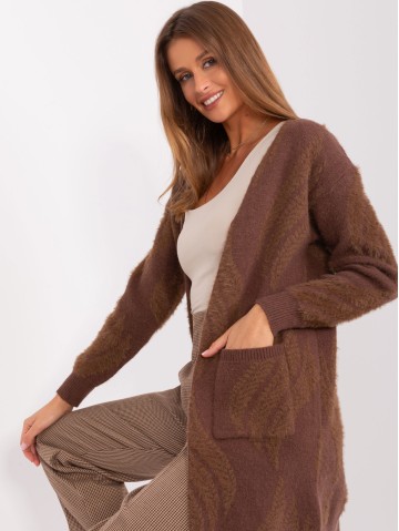 Sweter-AT-SW-234501.00P-brązowy 2