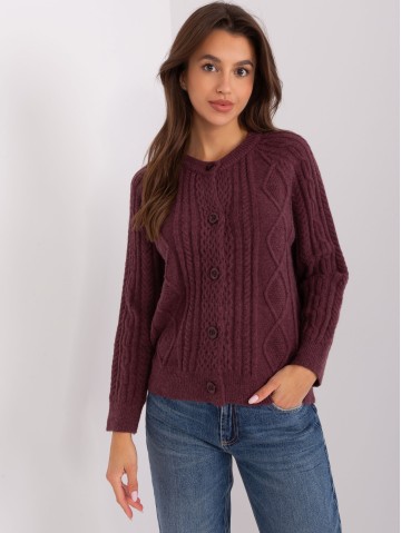 Sweter-AT-SW-2346-2.99P-ciemny fioletowy 2