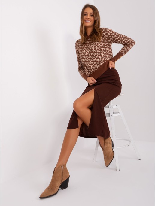 Spódnica-LK-SD-509445.72P-ciemny brązowy Spódnica-LK-SD-509445.72P-ciemny brązowy