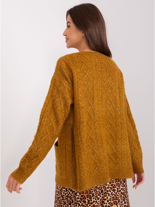 Sweter-AT-SW-2358.31-ciemny żółty Sweter-AT-SW-2358.31-ciemny żółty