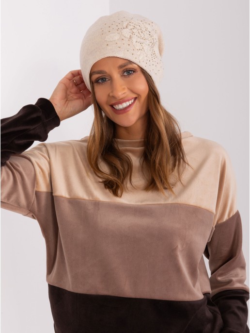 Czapka-AT-CZ-23250.01P-jasny beżowy Czapka-AT-CZ-23250.01P-jasny beżowy