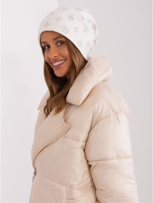 Czapka-AT-CZ-2325.86-ecru Czapka-AT-CZ-2325.86-ecru