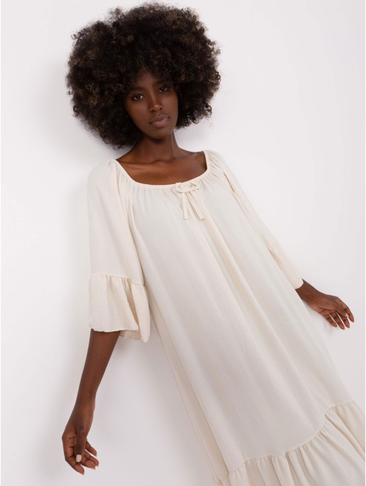 Sukienka-DHJ-SK-6057.93-jasny beżowy