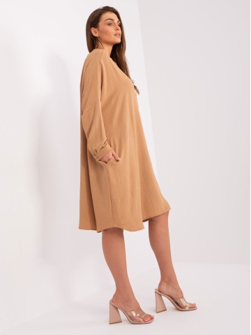 Sukienka-DHJ-SK-15506A.94P-camelowy 2
