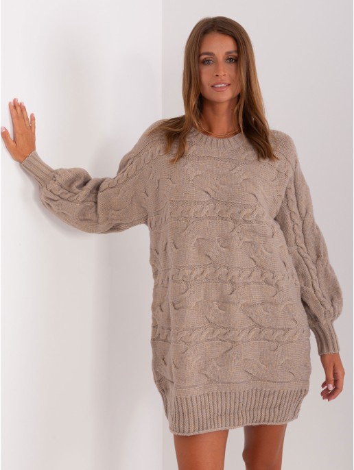 Sweter-AT-SW-2367.76P-ciemny bezowy