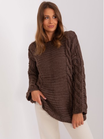 Sweter-BA-SW-8047.92P-ciemny brązowy 2