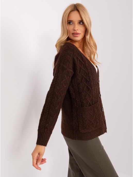 Sweter-AT-SW-2358.31-ciemny brązowy Sweter-AT-SW-2358.31-ciemny brązowy