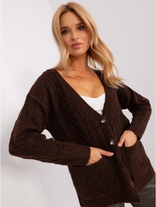 Sweter-AT-SW-2358.31-ciemny brązowy Sweter-AT-SW-2358.31-ciemny brązowy