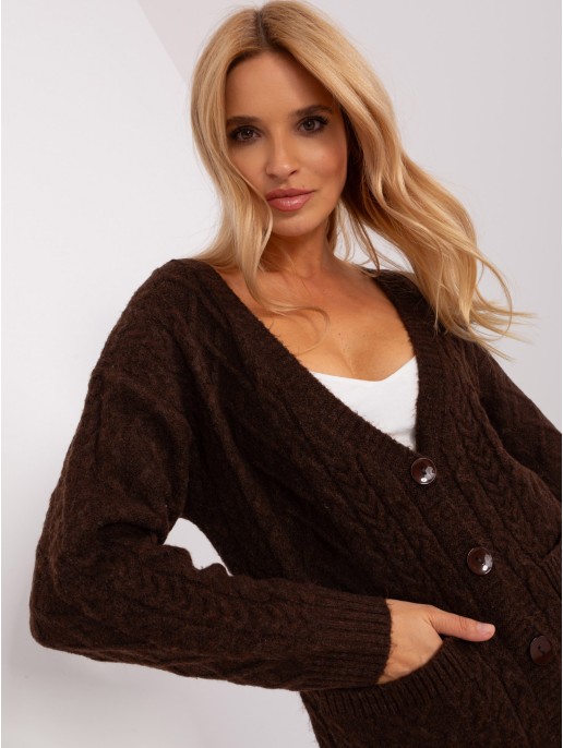 Sweter-AT-SW-2358.31-ciemny brązowy Sweter-AT-SW-2358.31-ciemny brązowy
