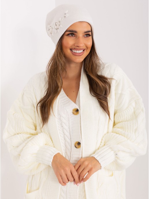 Czapka-AT-CZ-2329.76-ecru Czapka-AT-CZ-2329.76-ecru