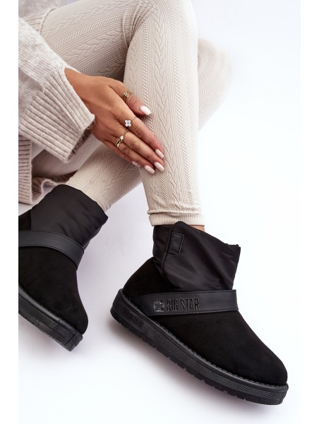 Black Fleece-Lined Platform Snow Boots Big Star MM274151
