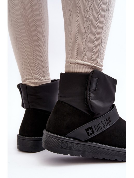 Black Fleece-Lined Platform Snow Boots Big Star MM274151