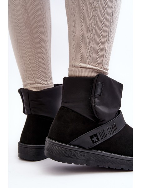Black Fleece-Lined Platform Snow Boots Big Star MM274151